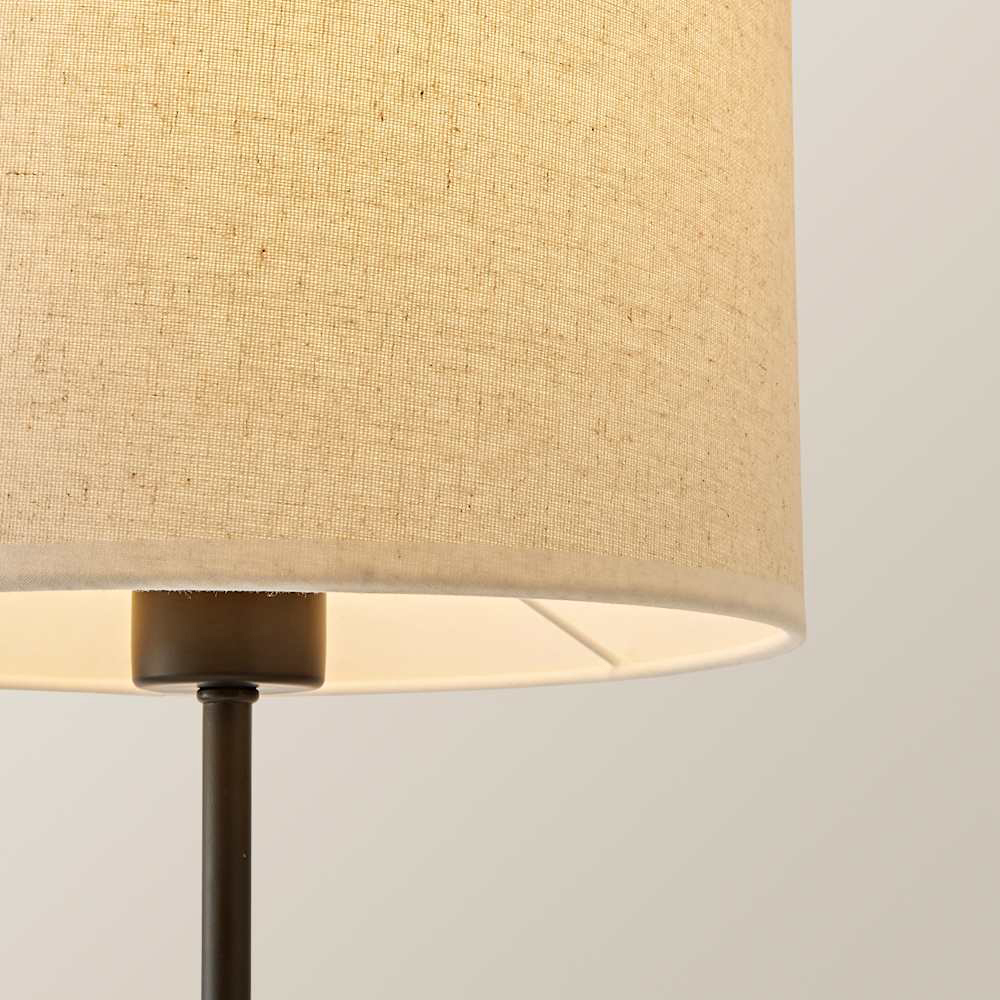 ValueLights Kaiden Natural Trim Linen Shade Dome Table Lamp Image 6