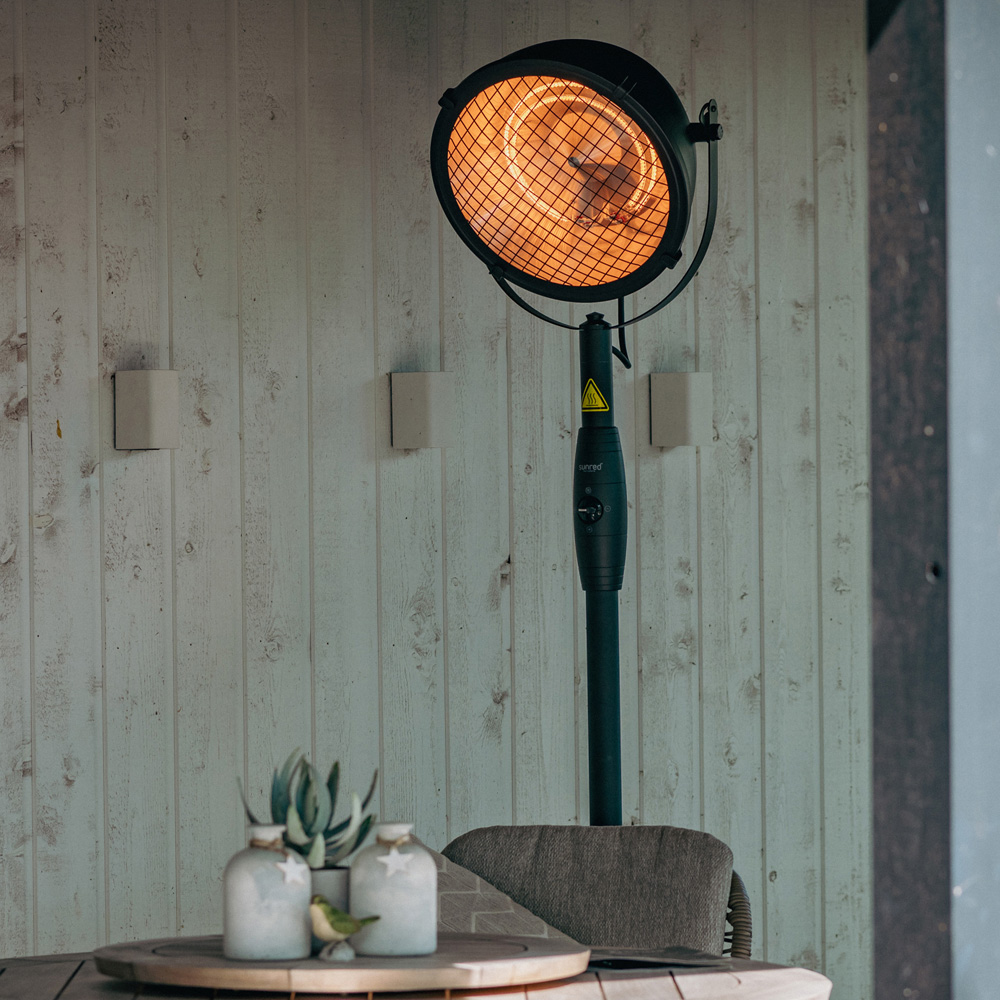 Sunred Indus Bright Black Standing Patio Heater 2100W Image 6