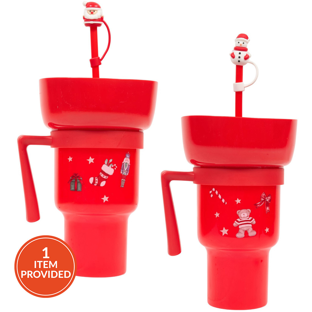 Snack Cup with Straw and Topper Image 1