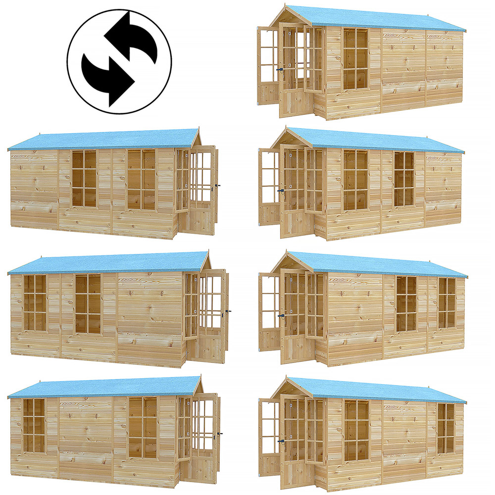 Shire Delmora 8 x 12ft Double Door Traditional Summerhouse Image 5