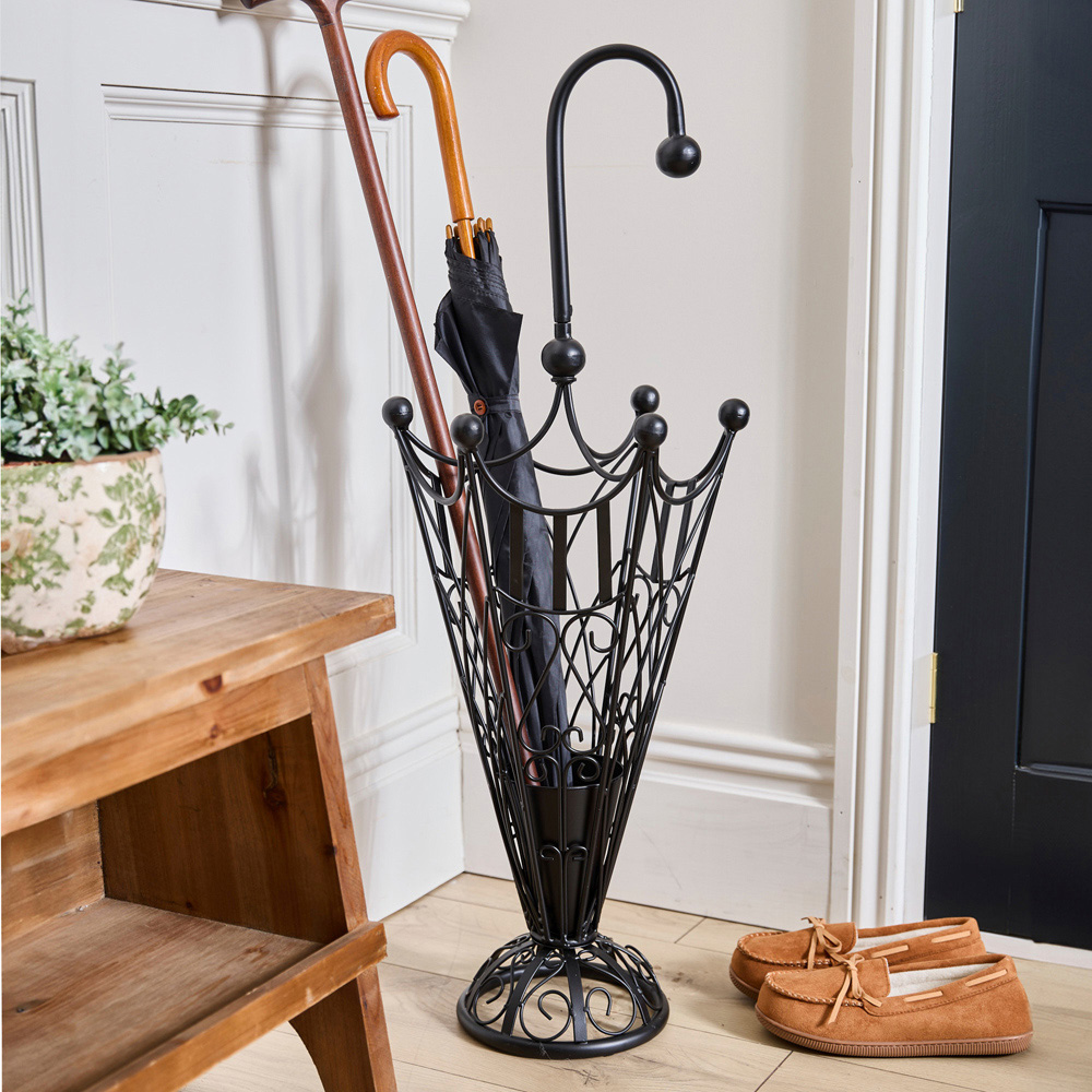 Dibor Black Iron Umbrella Stand Image 3