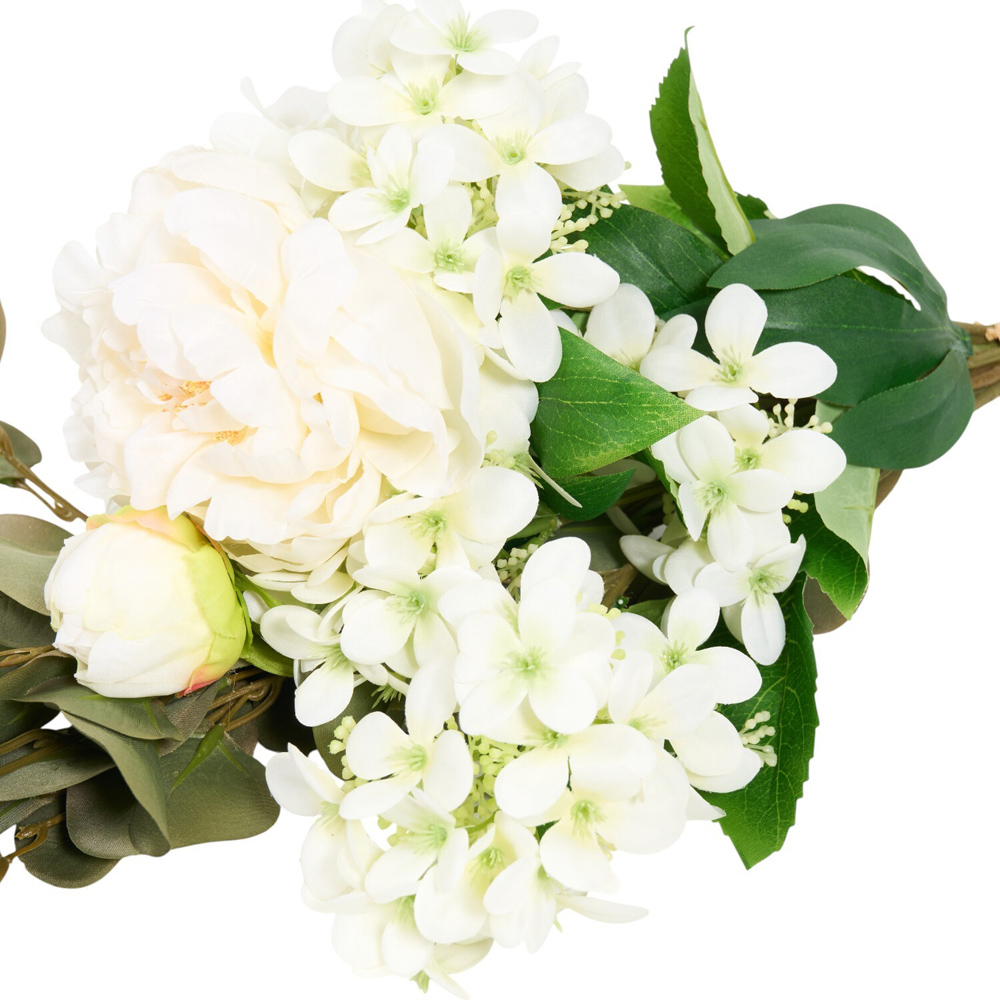 Artificial Peony Hydrangea Eucalyptus Bouquet Image 4
