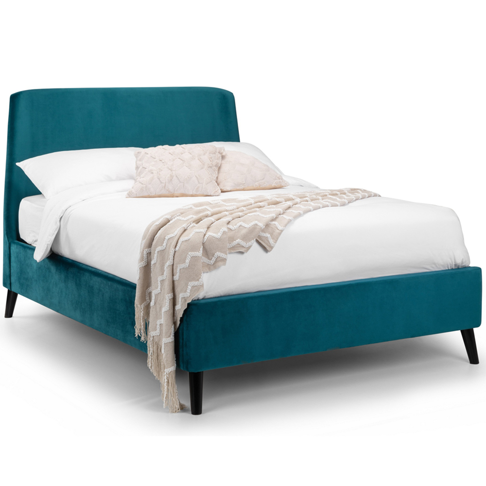 Julian Bowen Frida Double Teal Curved Velvet Bed Image 4