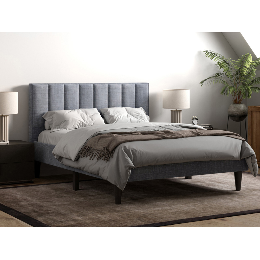 Flair Riverside Double Grey Linen Bed Image 3