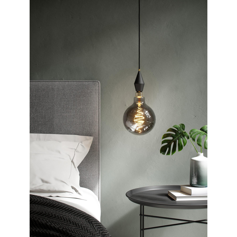 Nordlux Deco Giants E27 Dimmable 200 Lumens G200 Spiral Smoke Light Bulb Image 2
