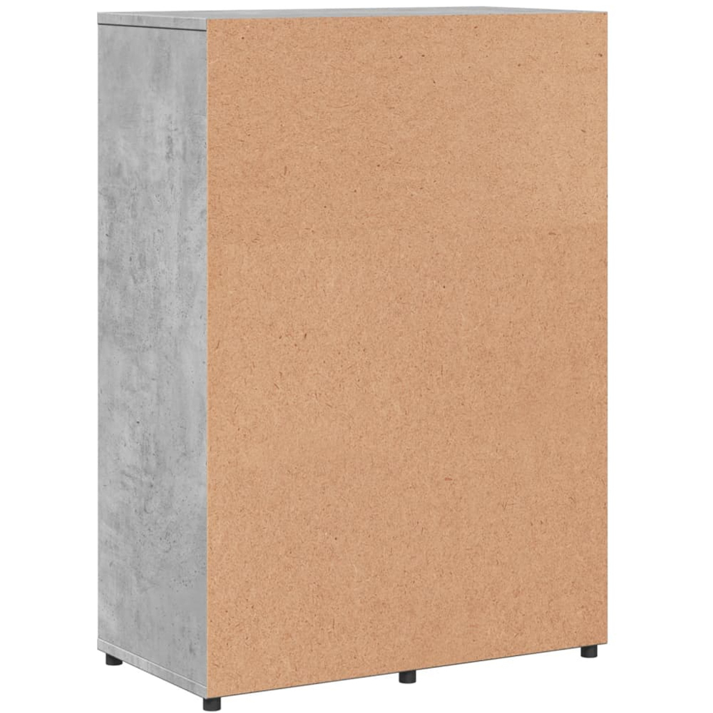 vidaXL Single Door 4 Drawer Concrete Grey Sideboard Image 5