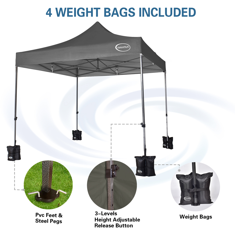 Maximus Grey Pop Up Outdoor Gazebo 3 x 3m Image 4
