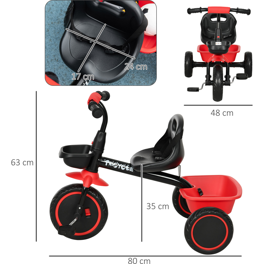 AIYAPLAY Red Kids Trike with Adjustable Seat Image 7