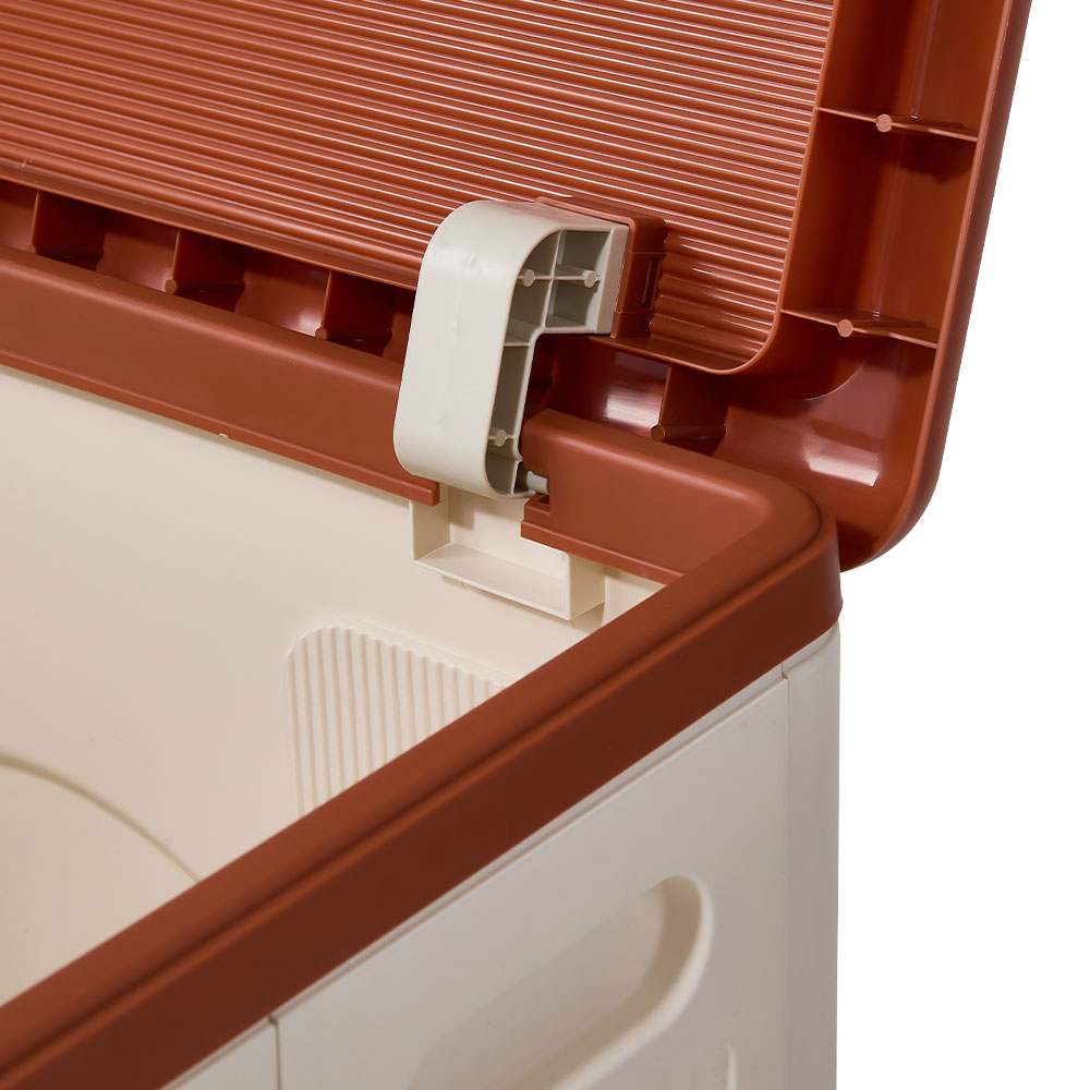 Living and Home 160L Brown Foldable Storage Box with Wheels and Clear Window Image 5