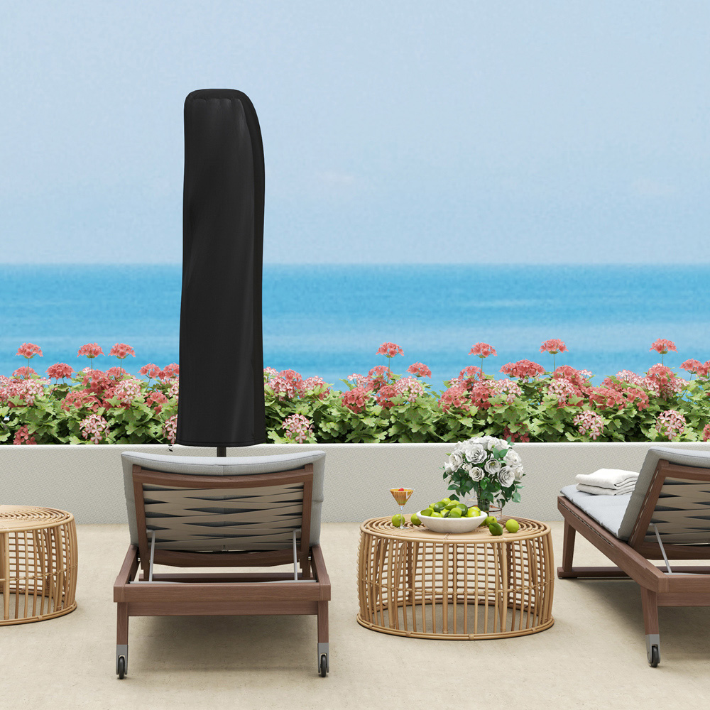 Outsunny Khaki Banana Cantilever Parasol with Cover and Wind Strap 3m Image 3