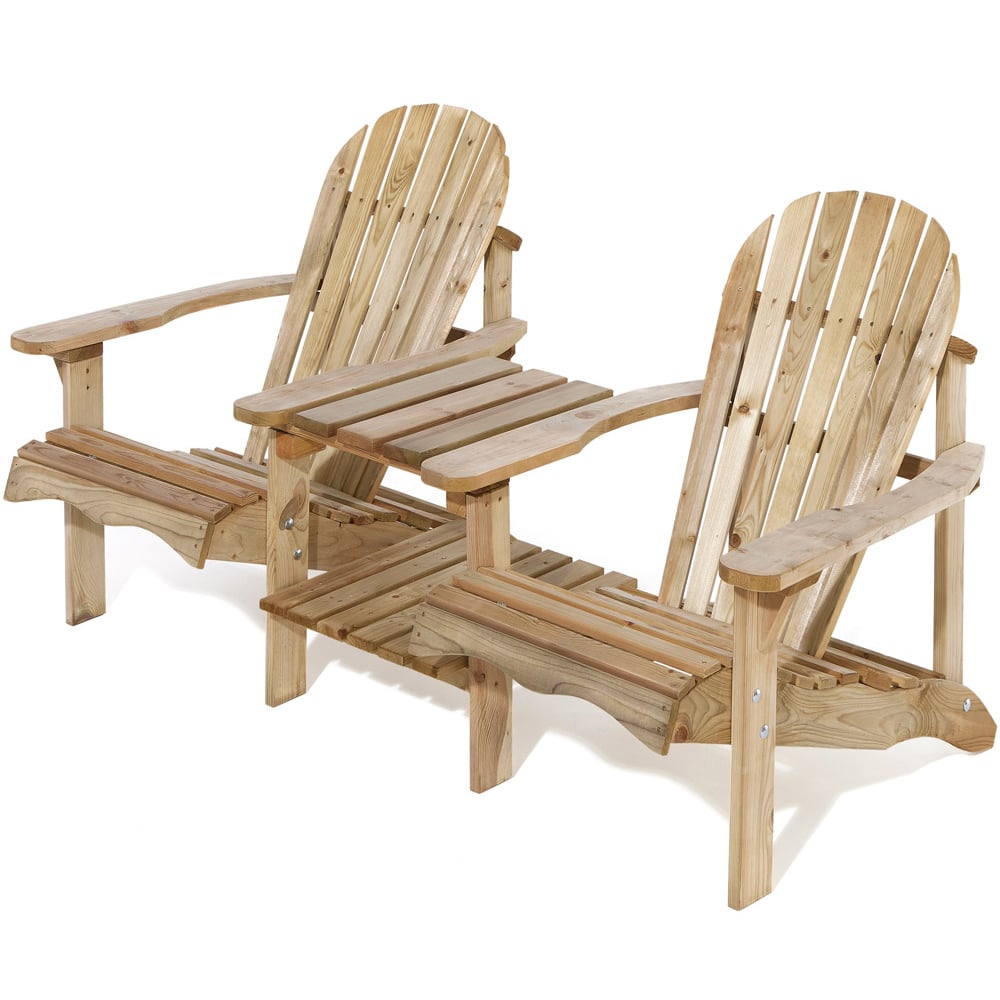 Rowlinson Adirondack 2 Seater Softwood Companion Seat Image 2