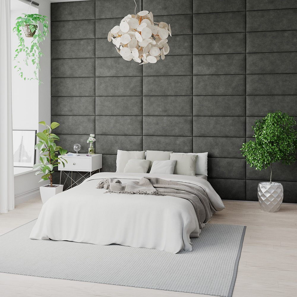 Aspire EasyMount Granite Kimiyo Linen Upholstered Wall Mounted Headboard Panels 8 Pack Image 2