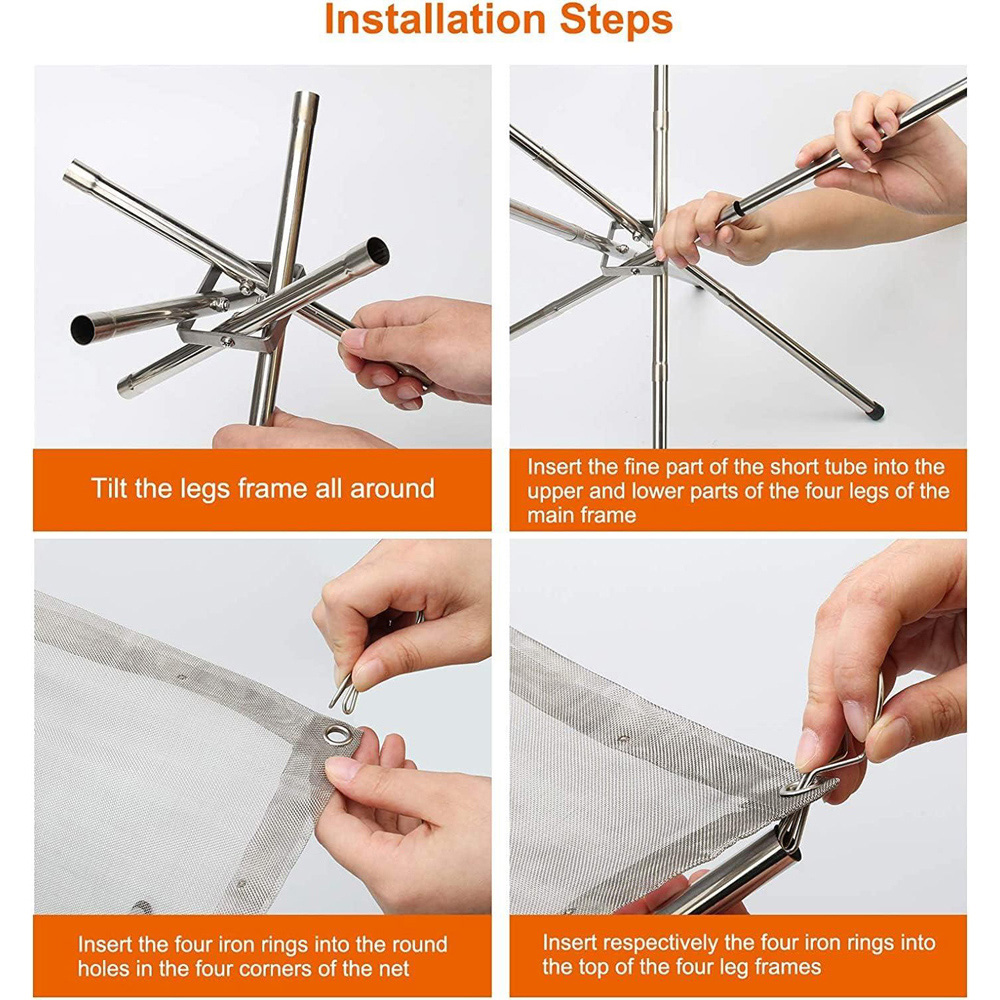 Shatchi Foldable Outdoor Camping Fire Pit with Carry Bag Image 6