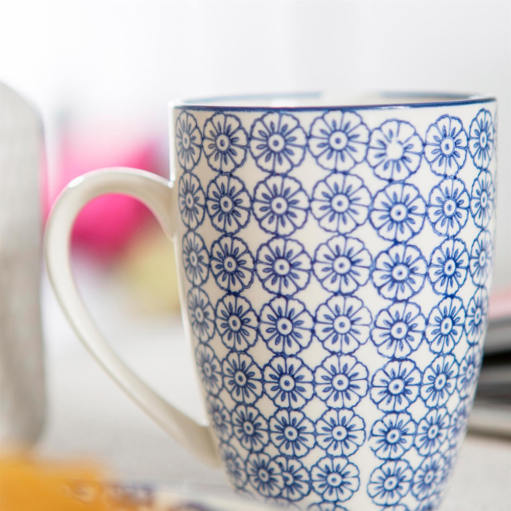 Nicola Spring Navy Hand Printed 24 Piece Dinner Set Image 4