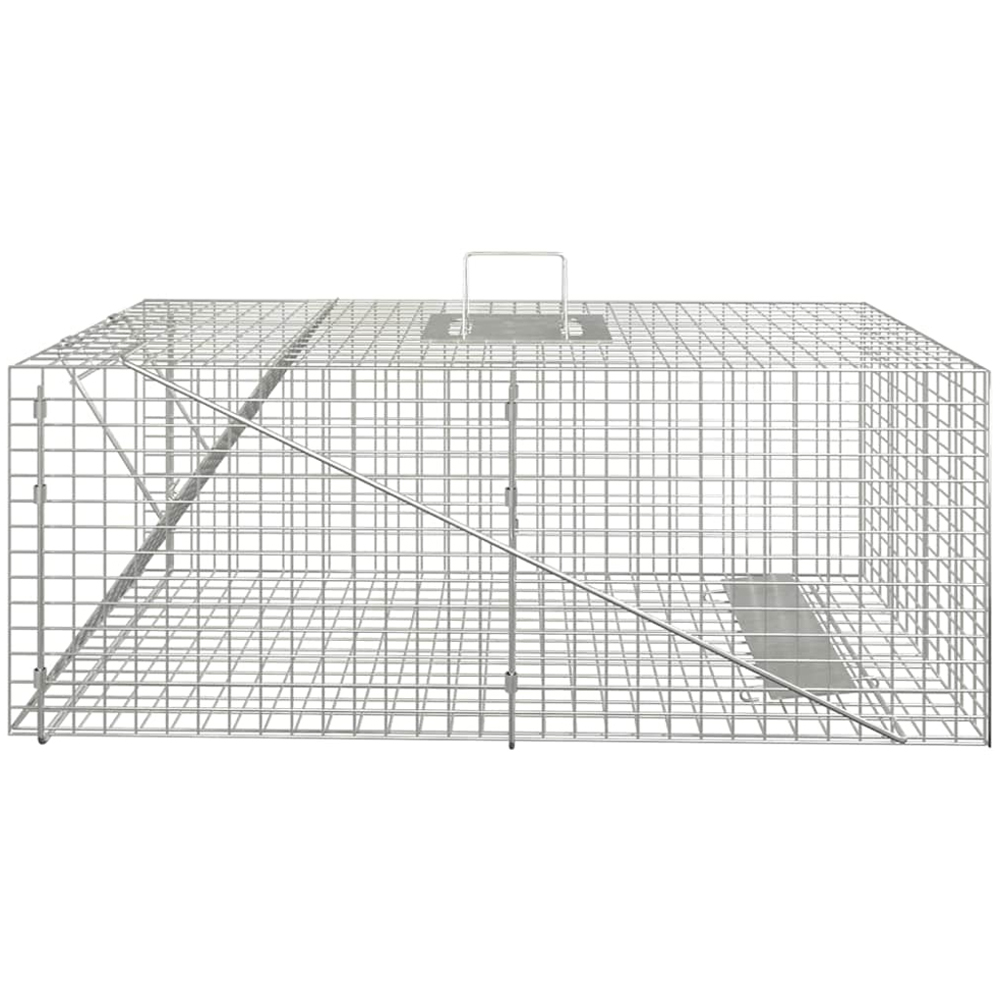 vidaXL Single Door Galvanised Iron Animal Cage Trap 64.5 x 25 x 26.5cm Image 2