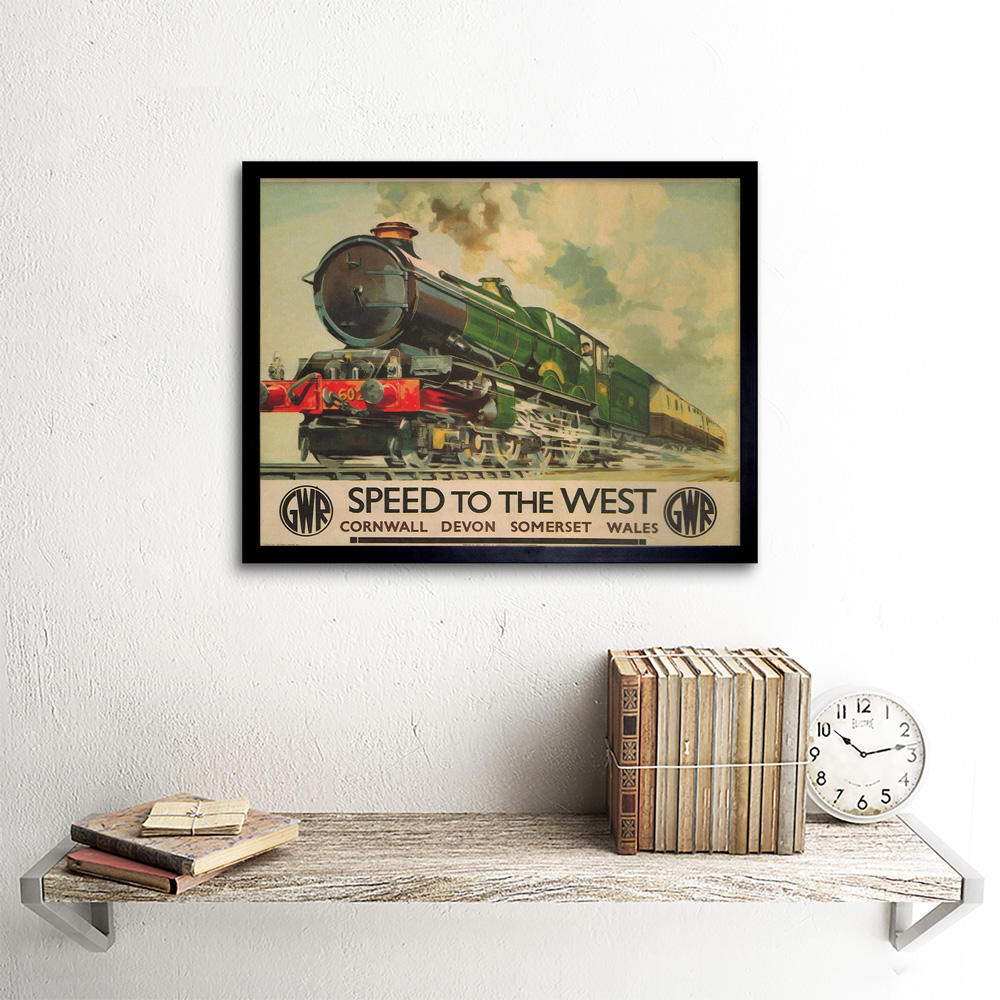 Wee Blue Coo Corn Wales Great Western Railway Steam Engine Train Framed Wall Art Print 30 x 41cm Image 2