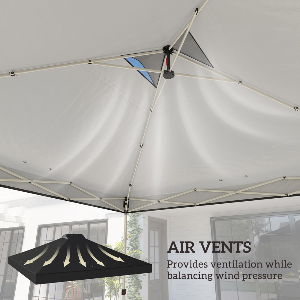 Outsunny 3 x 3m Black Waterproof Gazebo Roof Replacement Cover Image 4