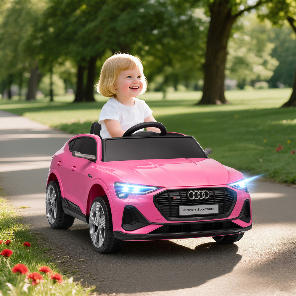 Tommy Toys Audi E-tron Pink Kids Electric Ride On Car 12V Image 2