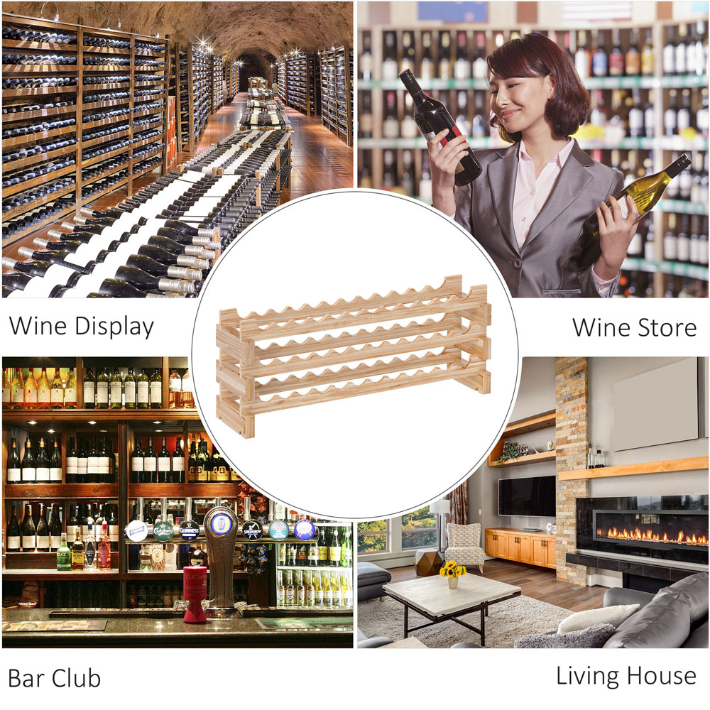HOMCOM 3 Tier 36 Bottle Shelf Wine Rack Image 8