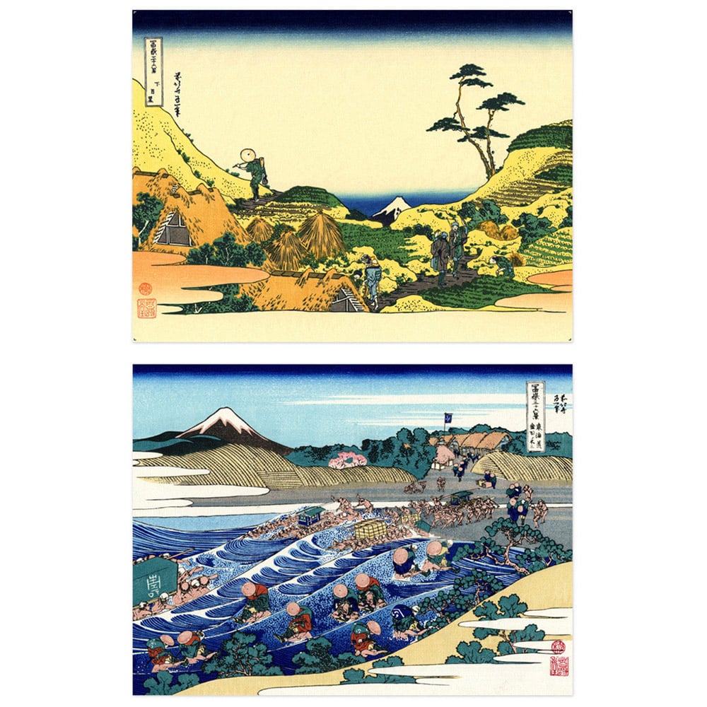 Artery8 Hokusai Views Mount Fuji Lake Suwa Noboto Bay Coastal Wall Art Print 30 x 41cm 5 Pack Image 3