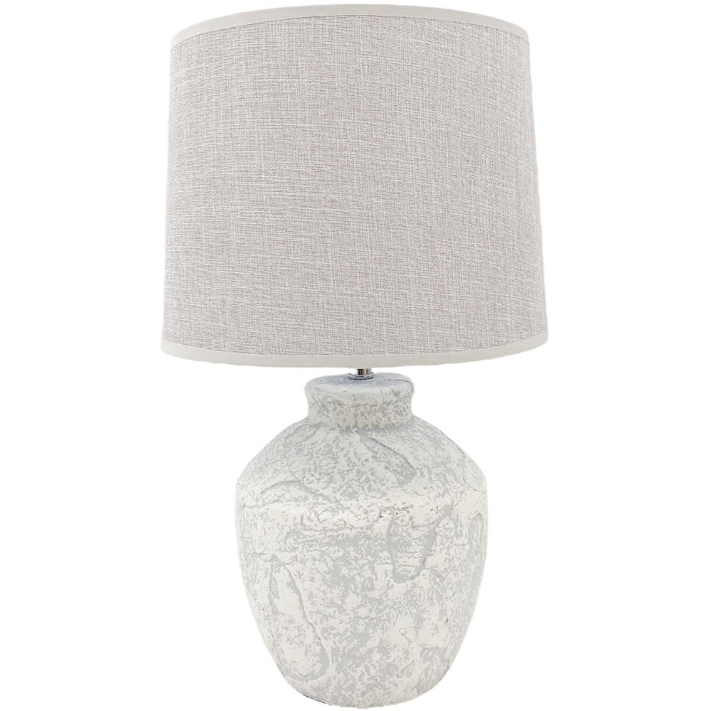 Acacia Home 51cm Rustic Ceramic Modern Table Lamp with Fabric Shade Image 1
