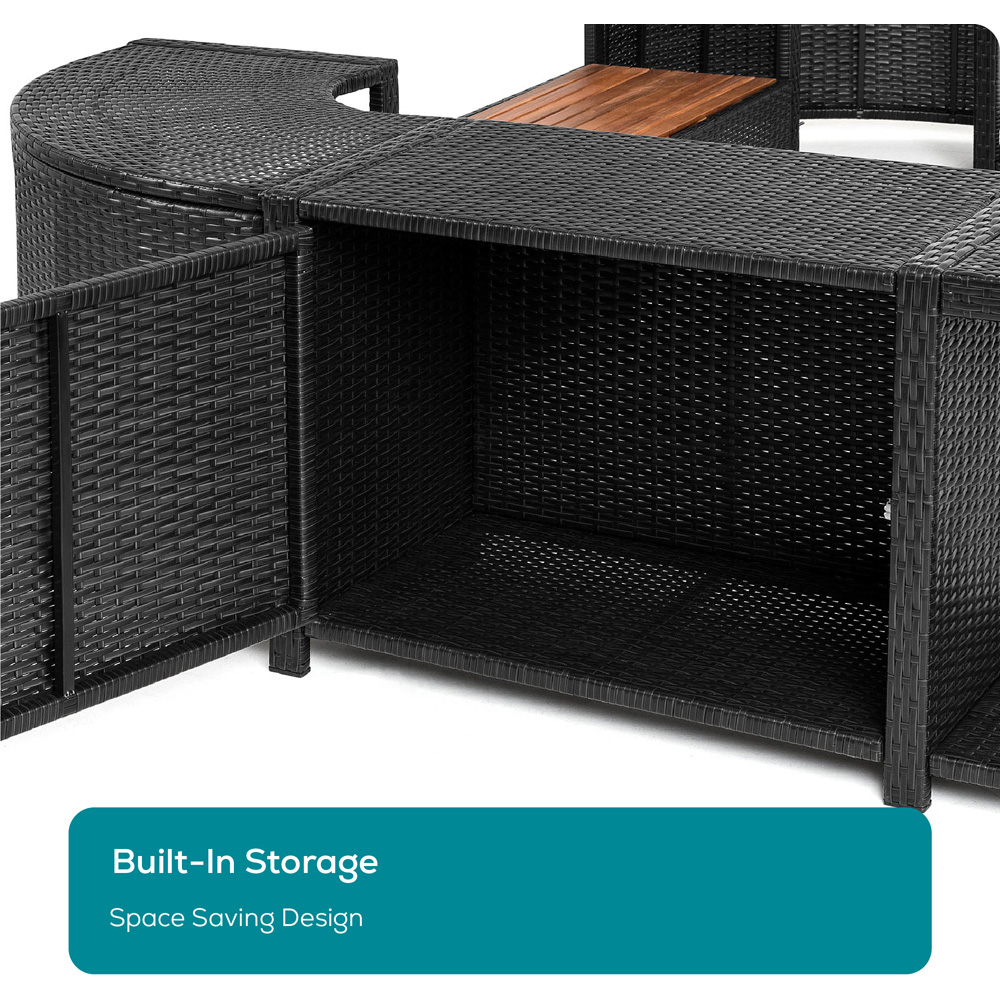 Lay-Z-Spa 2 Door 2 Shelf Black Square Rattan Spa Surround 188cm Image 5