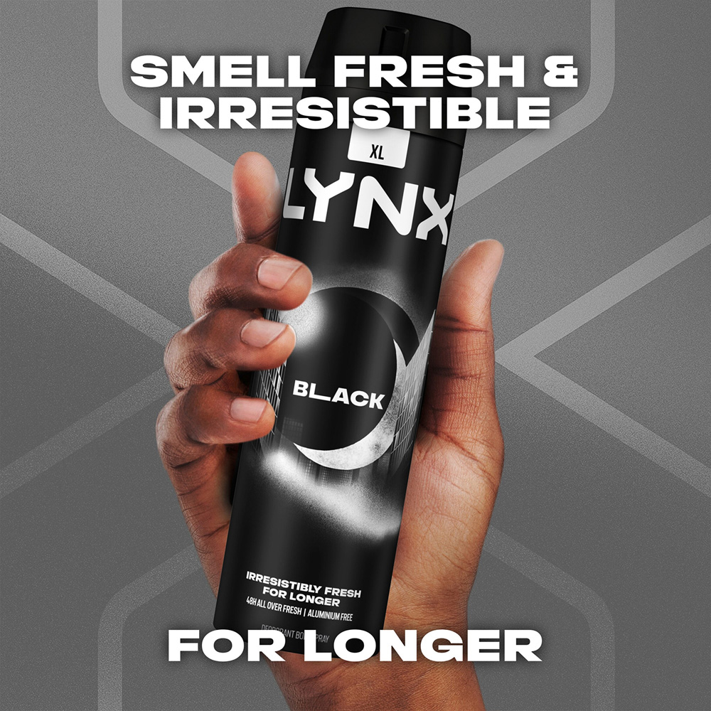 Lynx Black Frozen Pear and Cedarwood 48H Protection Deodorant Body Spray 200ml 36 Pack Image 5