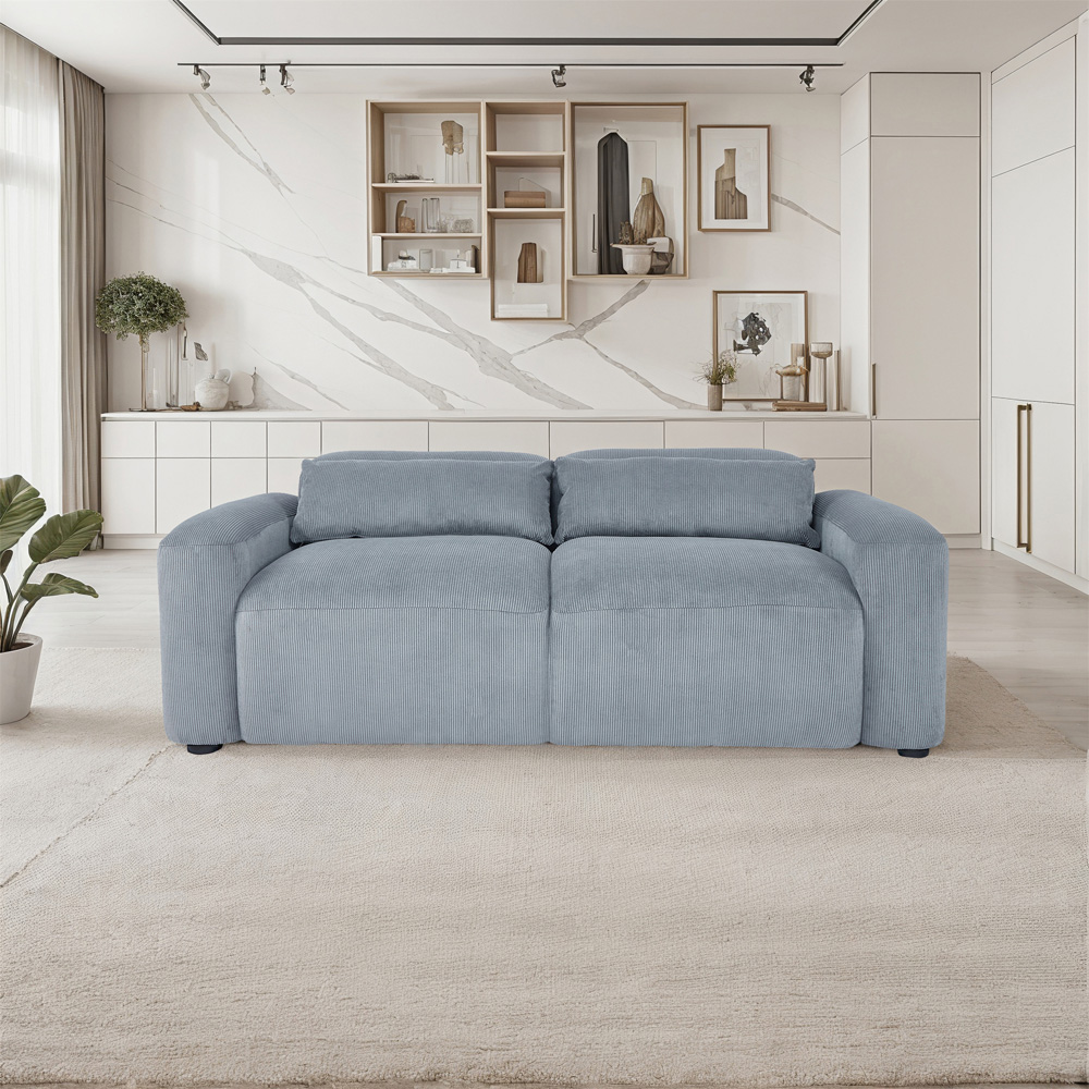 Furniture One 2 Seater Spring Cushion Corduroy Sofa Image 7