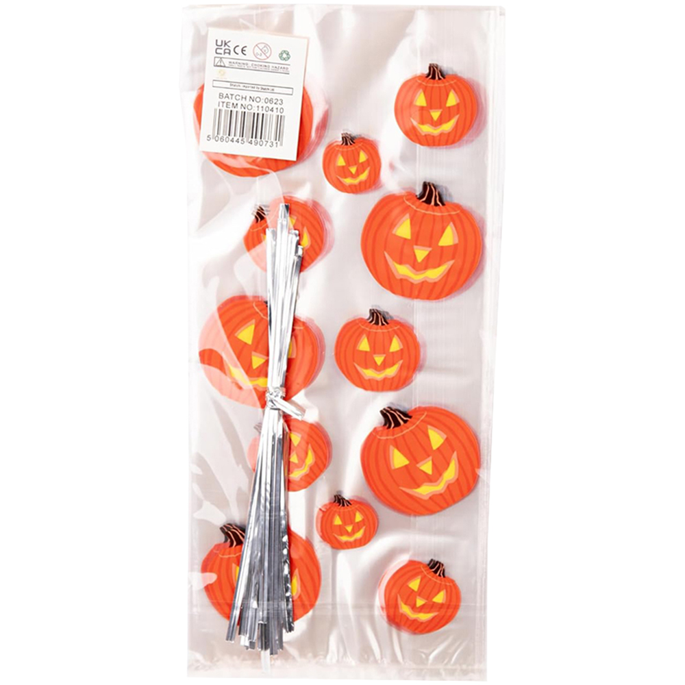 Shatchi Halloween Pumpkin Cellophane Bags 20 Pack Image 3