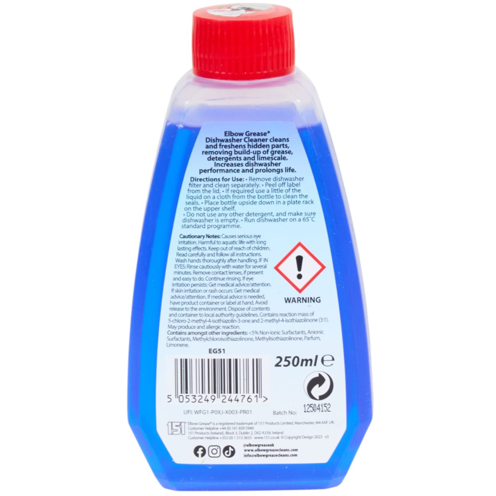 Elbow Grease Lemon Fresh Dishwasher Cleaner 250ml Image 2
