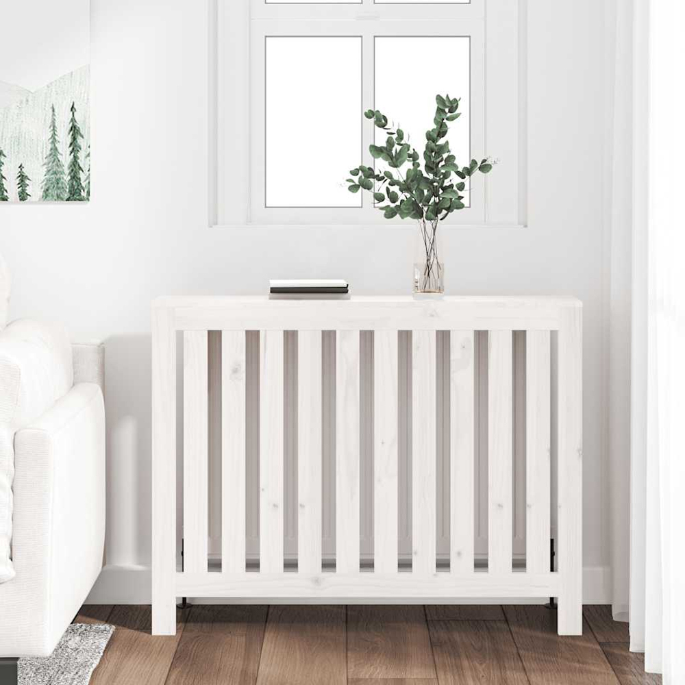 vidaXL White Pine Wood Radiator Cover 840 x 1085mm Image 2