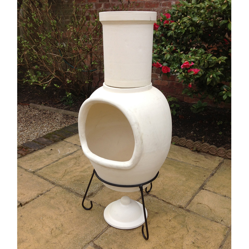 Gardeco Asteria Extra Large Natural Chimalin AFC Chimenea with Stand and Lid Image 2