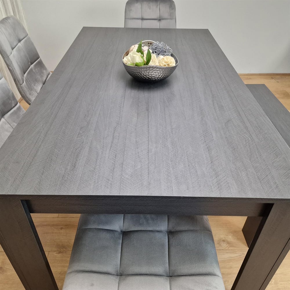 Portland 6 Seater Dining Set Dark Grey and Grey Image 8