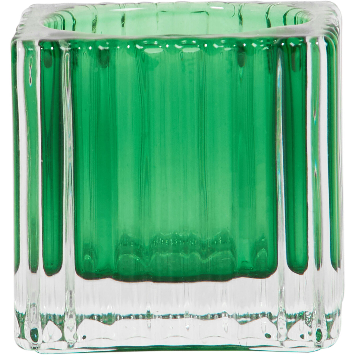 Christmas Ribbed Cube Tealight Holder Image 2