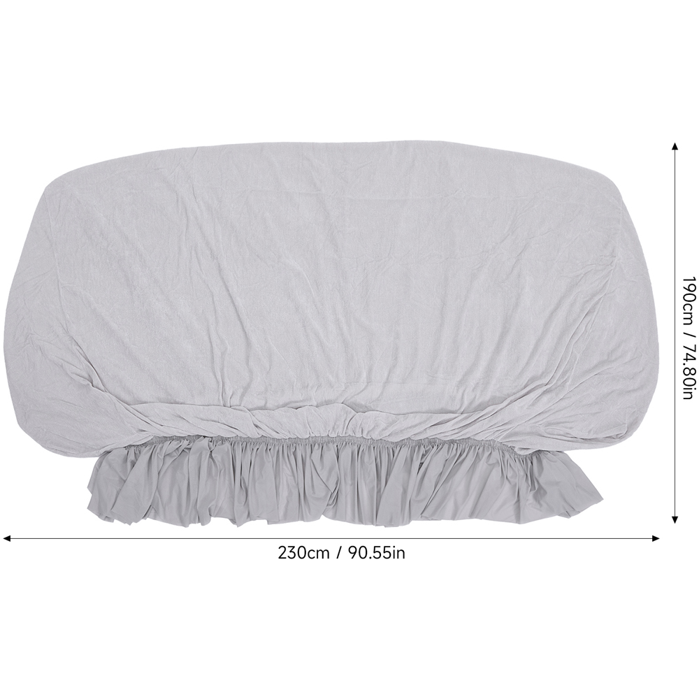 Living and Home 3 Seater Light Grey Vintage Chenille Sofa Cover Image 8