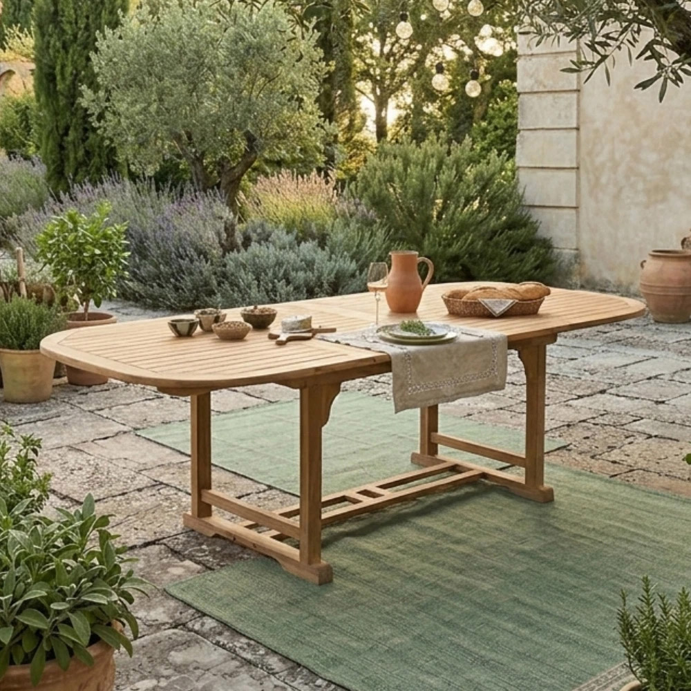 Thompson & Morgan Acacia 165-285cm Extendable Dining Table Image 4