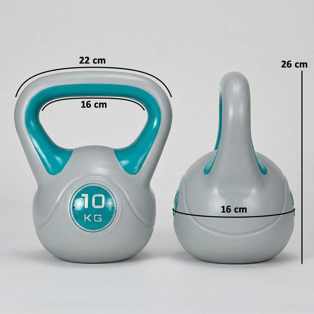 SPORTNOW Light Blue and Grey Kettlebell with Handle 10kg Image 9
