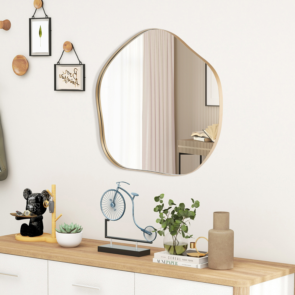 Costway Gold Asymmetrical Irregular Wall Mirror 70 x 75cm Image 5