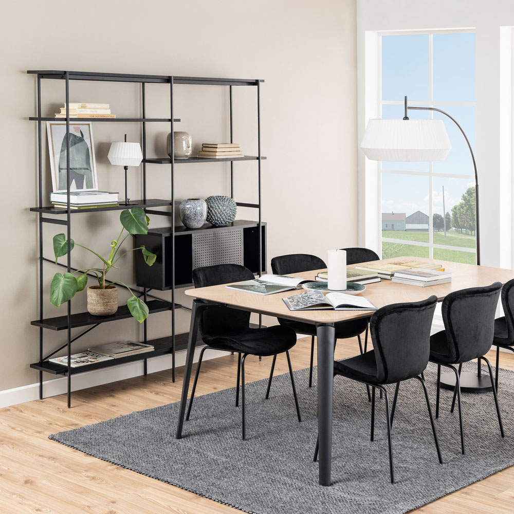 Florence Angus Single Door 5 Shelf Black Bookcase Image 7