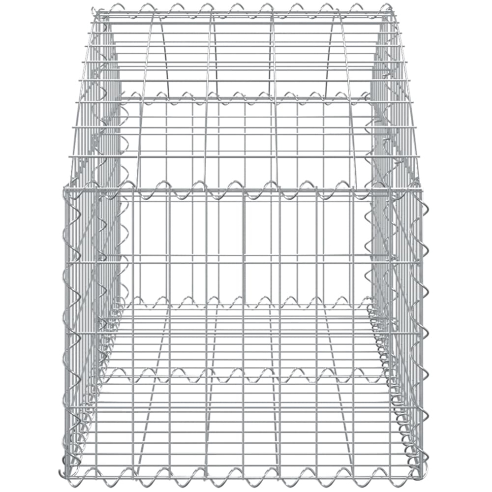 vidaXL Silver Galvanised Iron Arched Gabion Basket 100 x 50 x 40/60cm Image 3