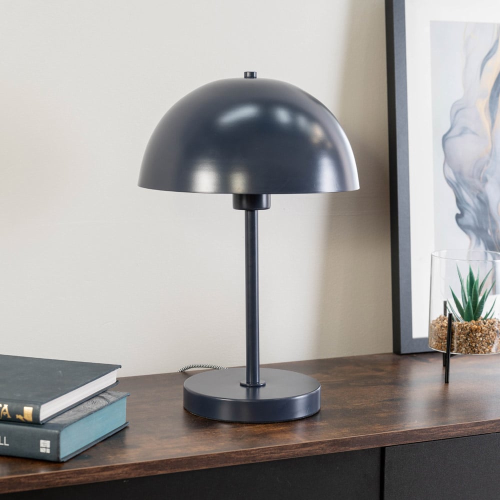 ValueLights Stassi Dark Navy Mushroom Dome LED Table Lamp Image 3