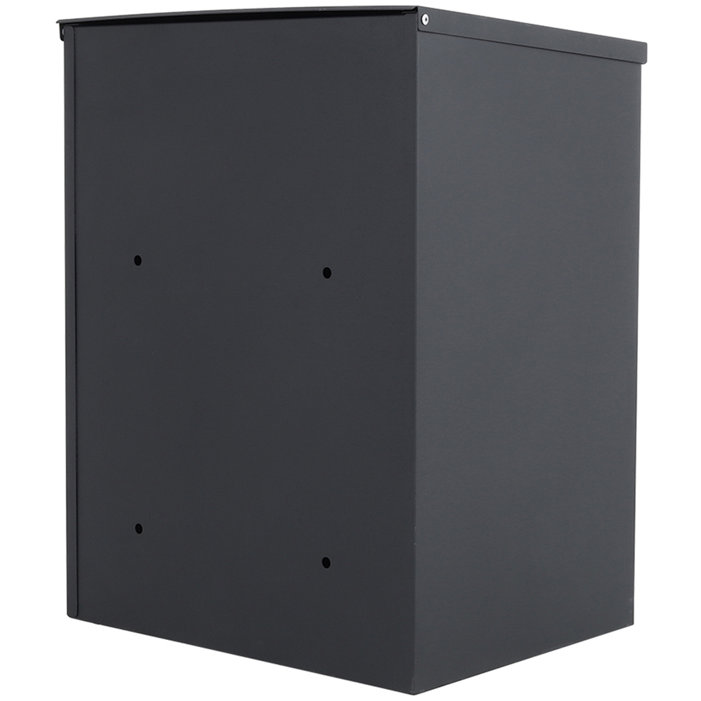 Living and Home Black Galvanised Steel Lockable Wall Mounted Parcel Drop Box Image 7