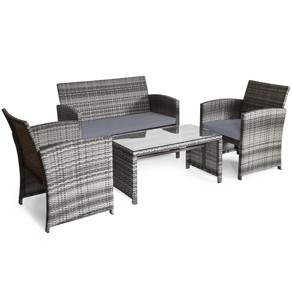 Costway 4 Piece Grey Patio Furniture Set Image 4