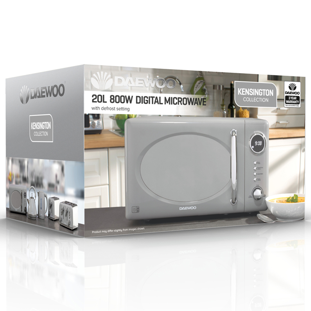 Daewoo Kensington Grey Digital Microwave 800W Image 5