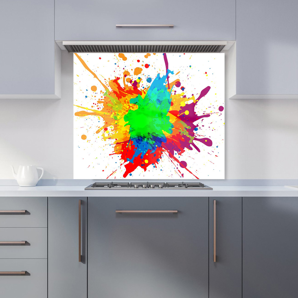 Warren Reed Designer Paint Splash Glass Kitchen Splashback 75 x 90cm Image 1