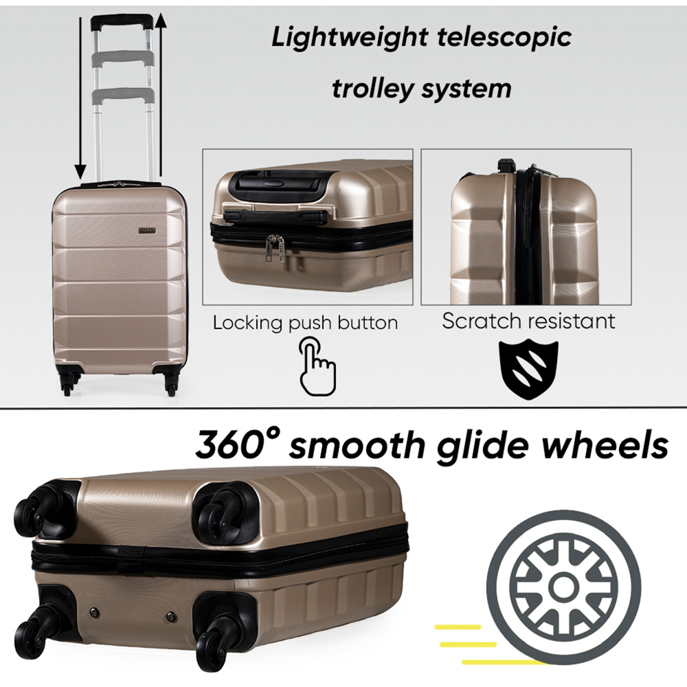 A2B Exodus 22 inch Champagne Hard Shell Cabin Suitcase Image 3