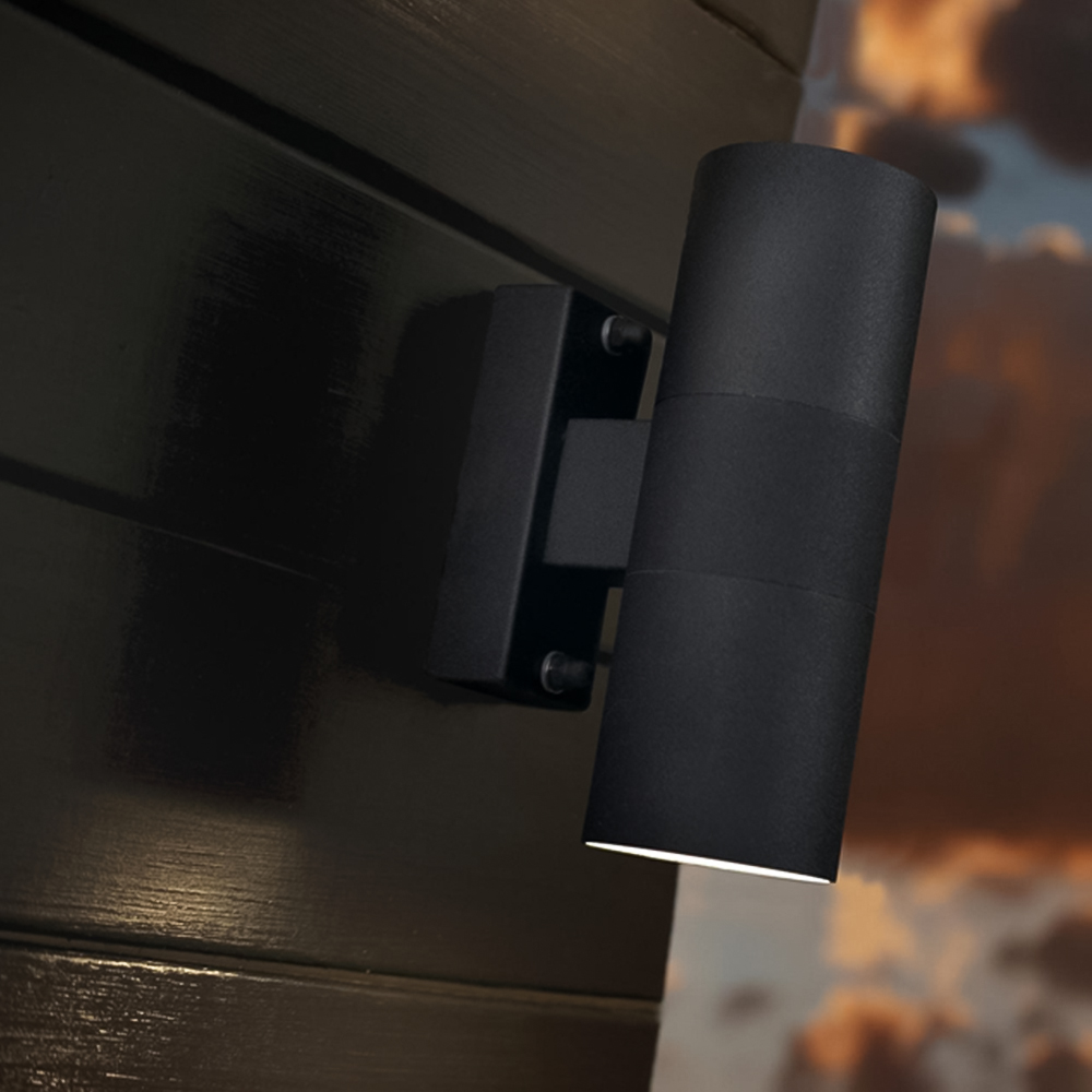 Nordlux Tin Black Double Outdoor Wall Light Image 2