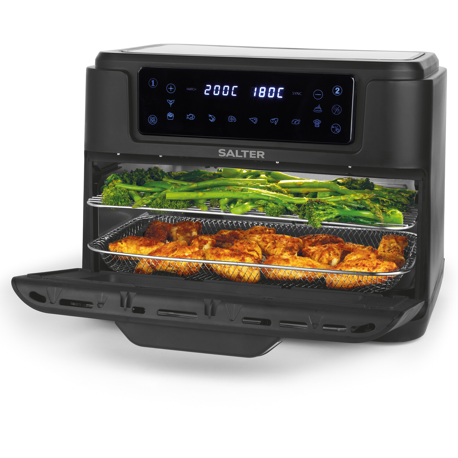 Salter Dual Air Fryer and Oven - Black Image 2