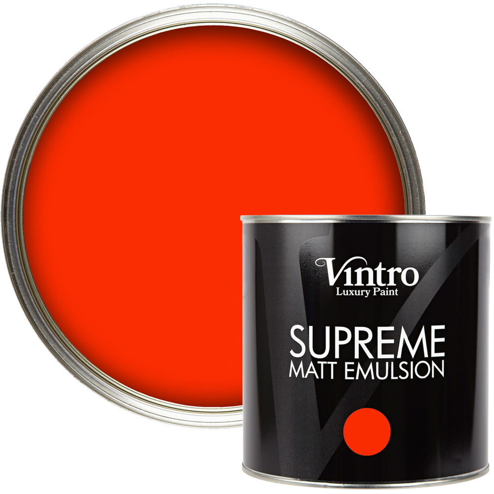 Vintro Paint Racing Red Matt Emulsion Interior Paint 2.5L Image 1