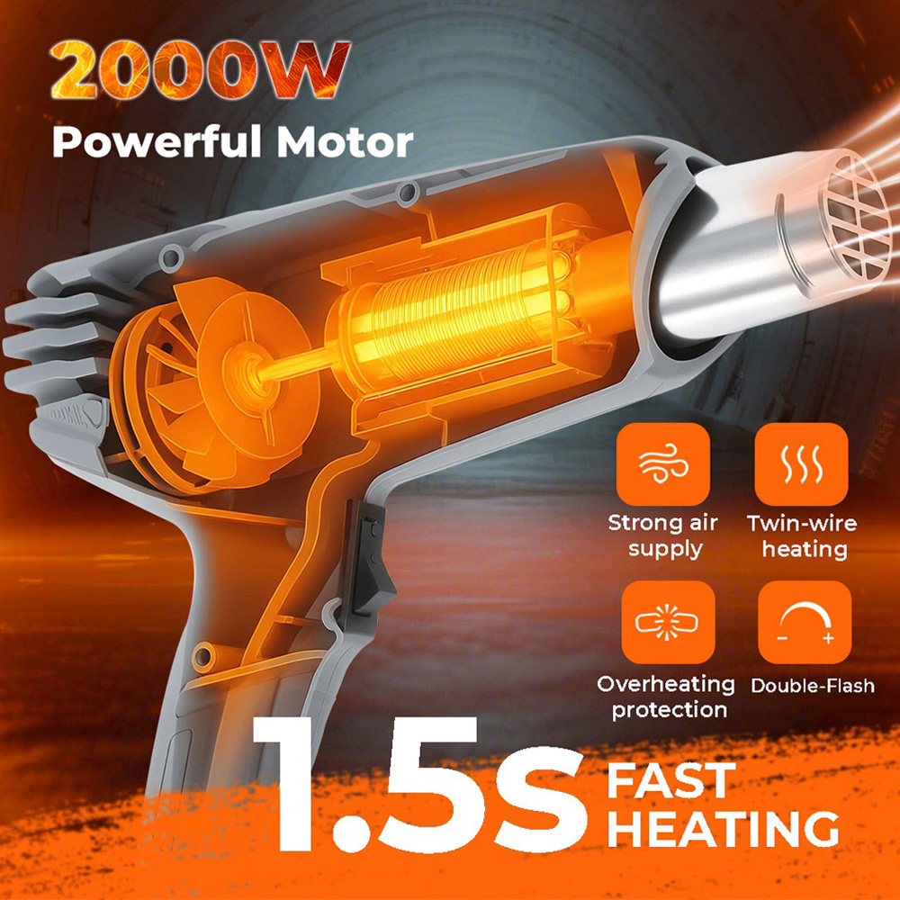 Traderight 2000W Heat Gun Hot Air Blower Image 4